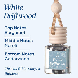 White Driftwood Scented Car Freshener