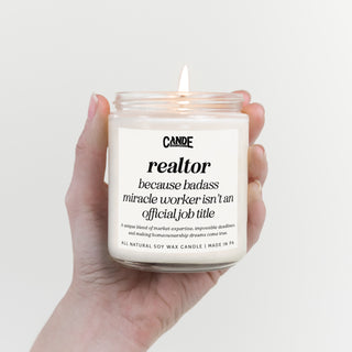 Realtor Because Badass Miracle Worker Isn't an Official Job Title Candle