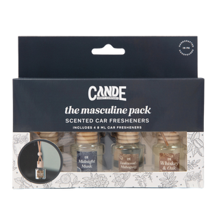 Masculine 4 Pack Scented Car Fresheners Bundle