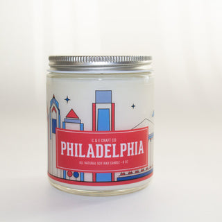 C&E - Philadelphia Skyline - Soy Wax Candle - Philadelphia Gift C & E Craft Co