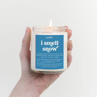 I Smell Snow Scented Candle Candles CE Craft