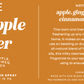 Hot Apple Cider 4 oz Room & Linen Spray label