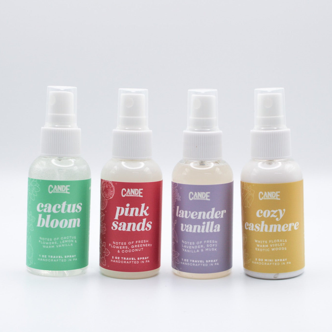 Mini Travel Room Spray Set – 4 Pack of Portable Fresheners | Linen & Room Mist for Home, Car, Luggage & On-the-Go