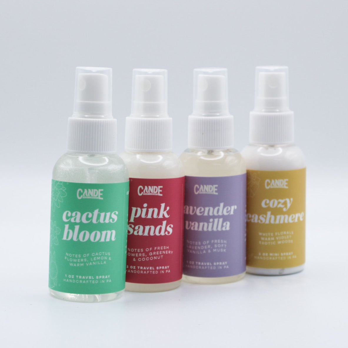 Mini Travel Room Spray Set – 4 Pack of Portable Fresheners | Linen & Room Mist for Home, Car, Luggage & On-the-Go