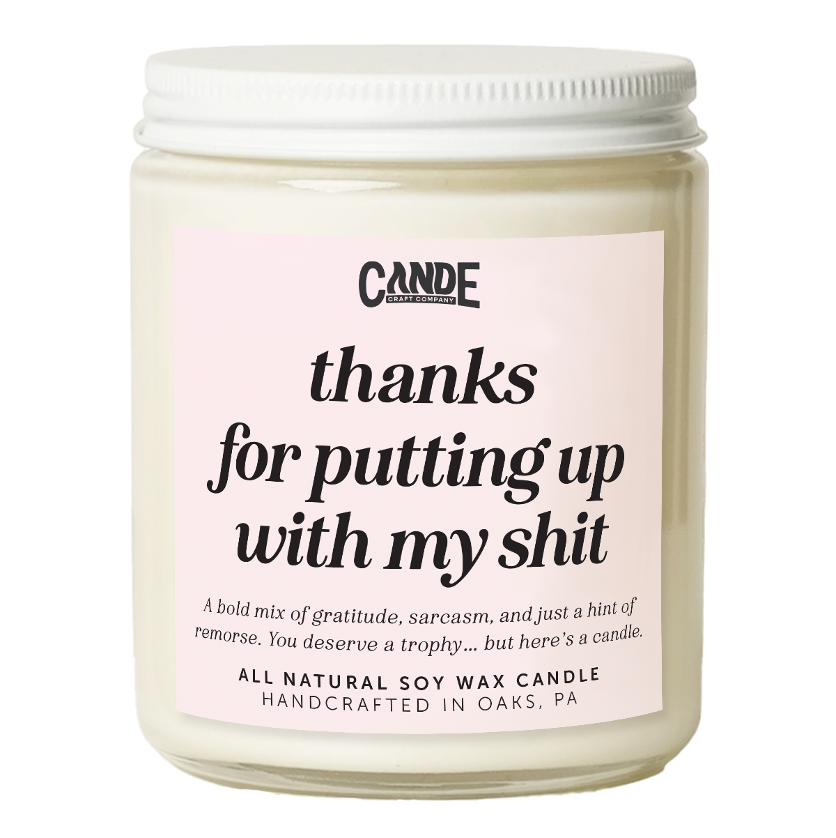 Thanks for Putting Up with My Shit Candle
