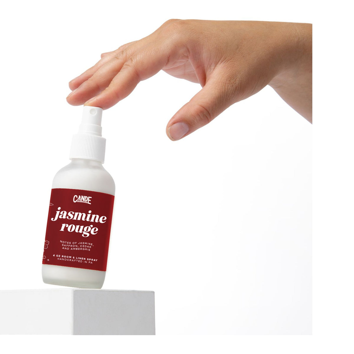 Jasmine Rouge 4 oz Room & Linen Spray bottle by C&E Craft Co