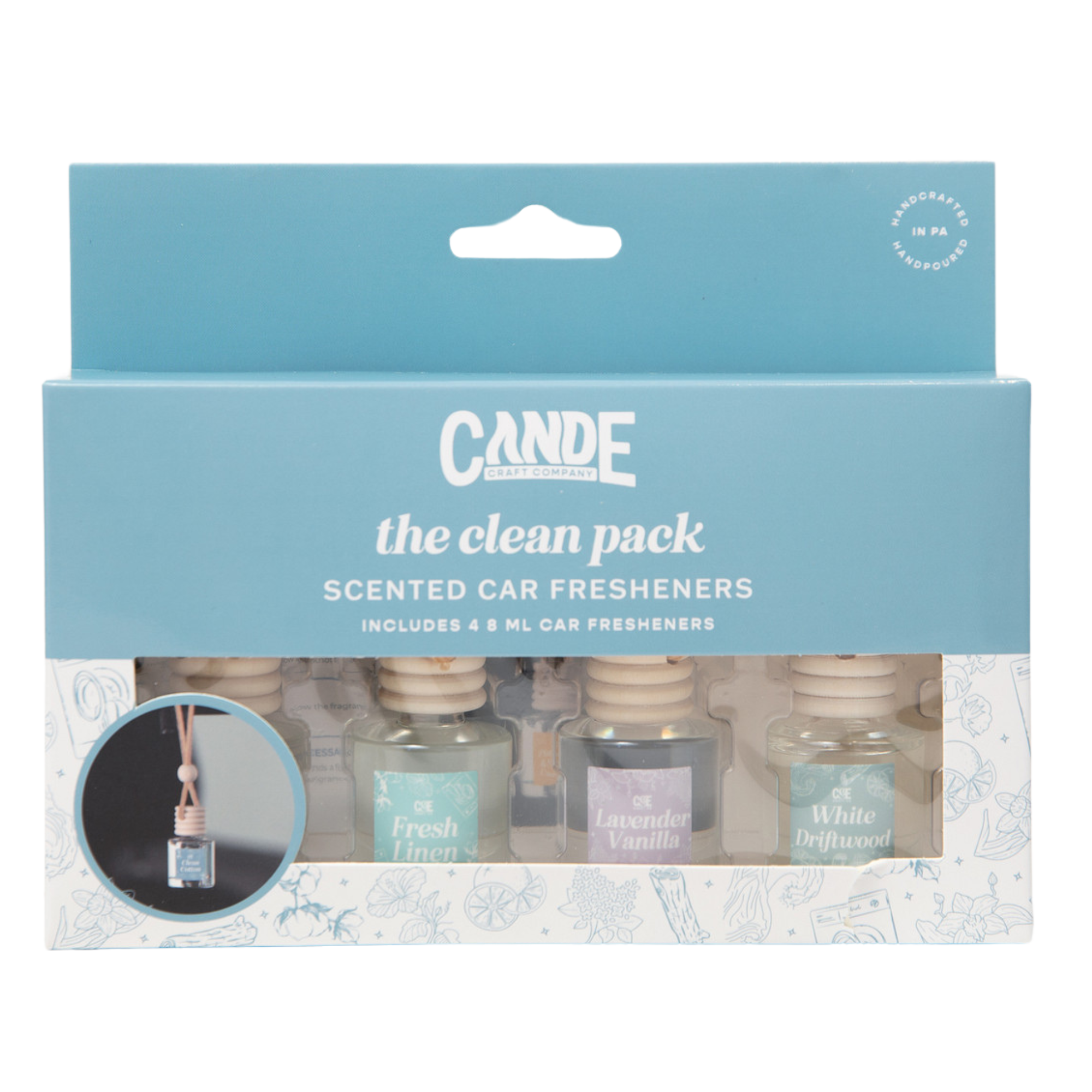Clean 4 Pack Scented Car Fresheners Bundle
